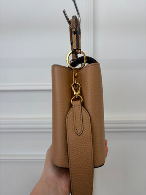 Louis Vuitton Camel Grained Leather Capucines BB with Python Leather Trim