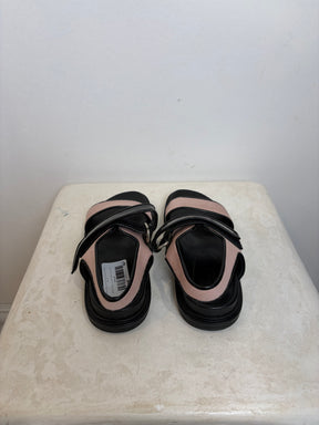 MARNI Fussbett Double Strap Sandals Pink Pony Hair, 37