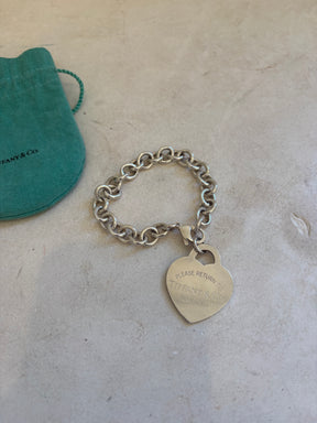 Tiffany & Co. Sterling Silver Return to Tiffany Chain XL Heart Bracelet