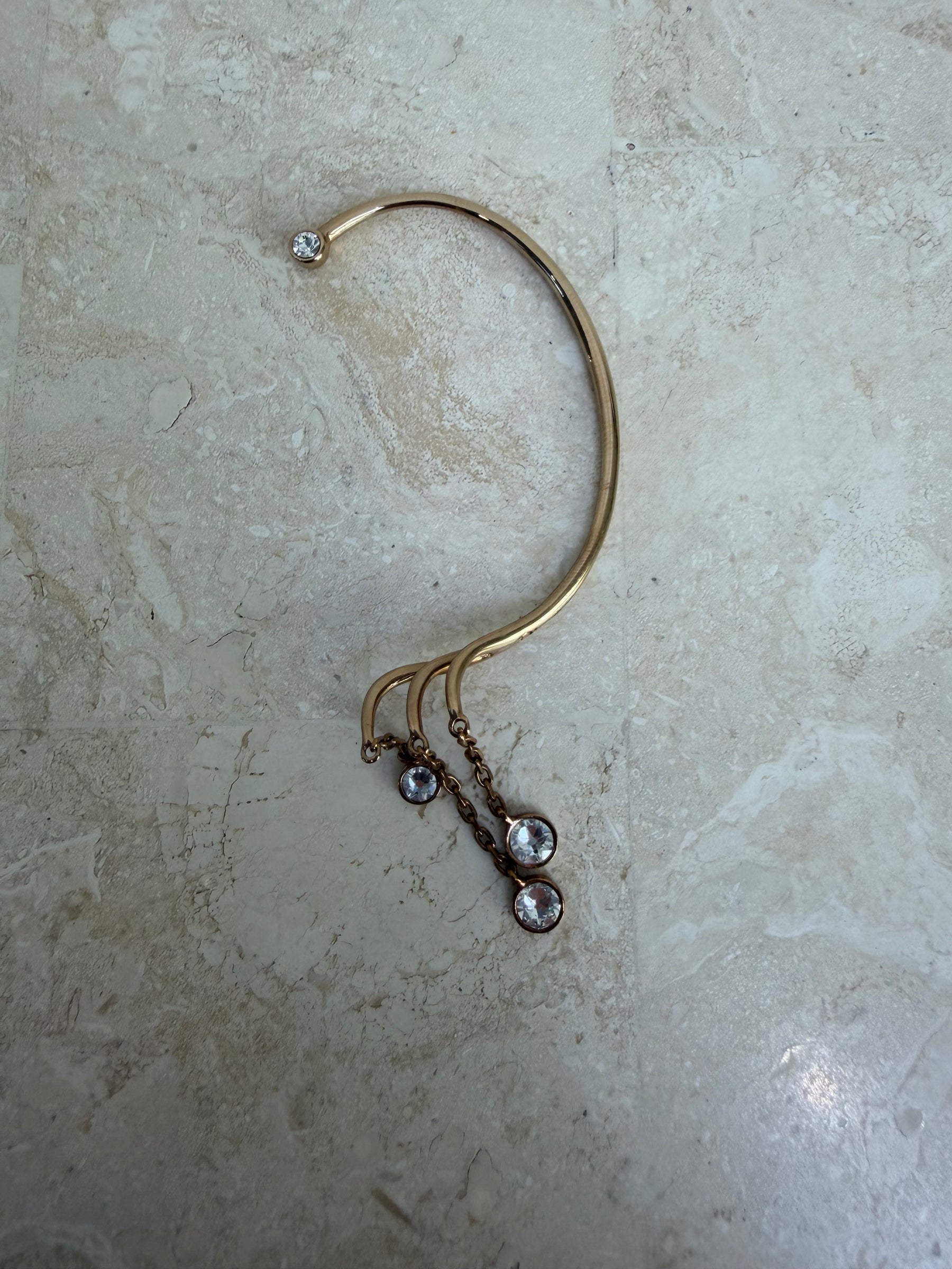 Dior Rose Gold Tone Diamante Ear Cuff