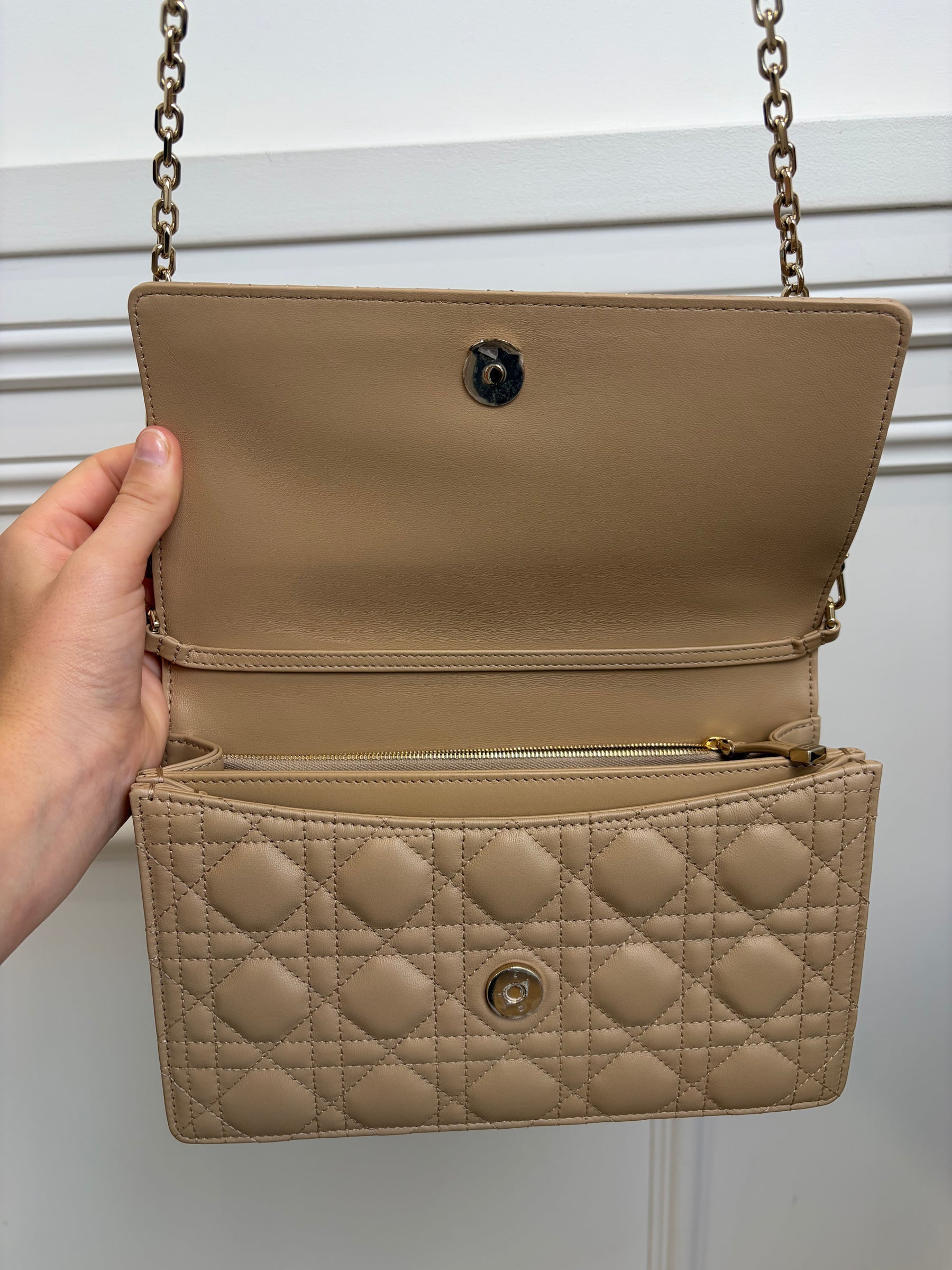 Dior My Dior Top Handle Chain Bag Beige