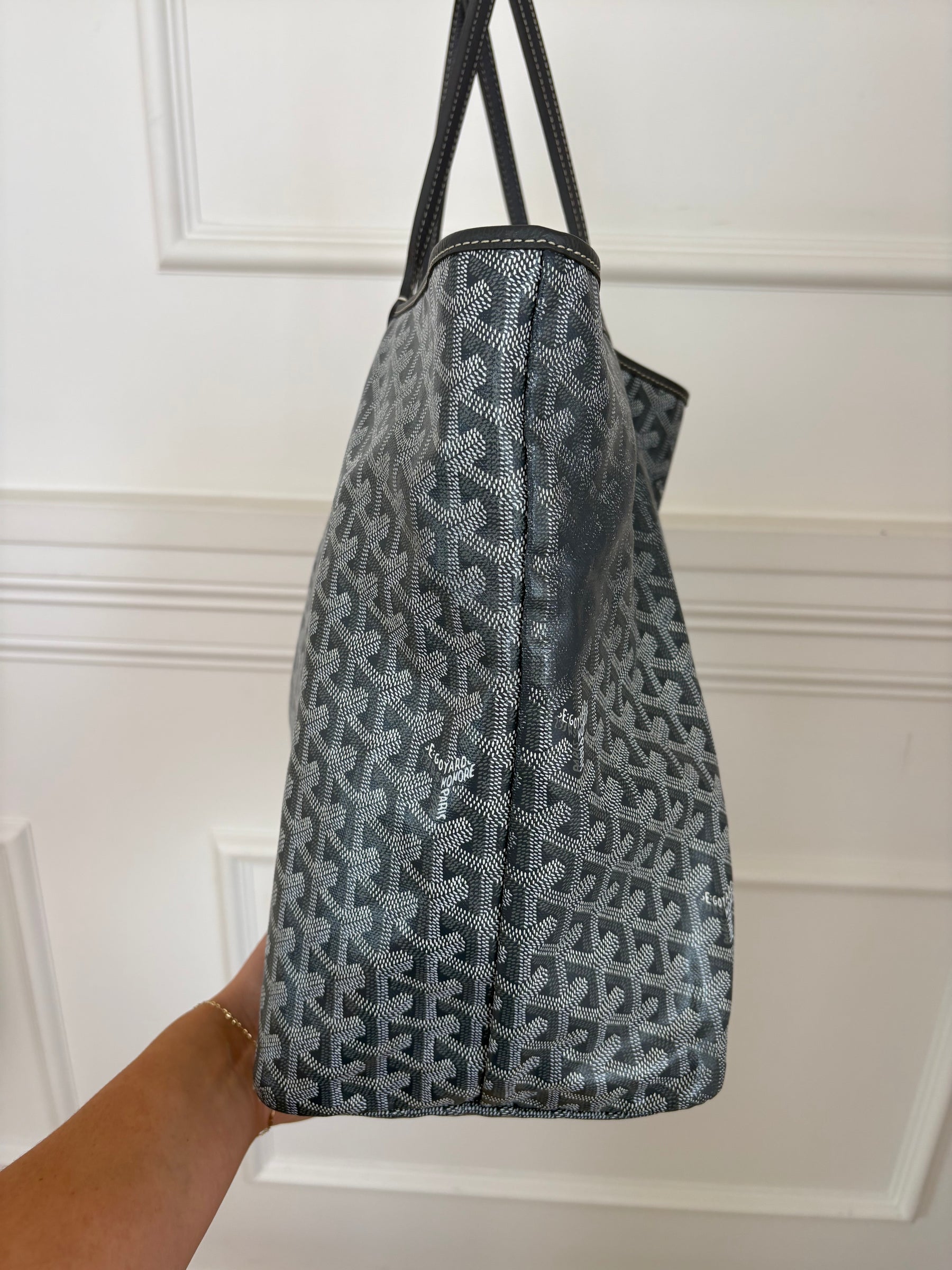 Goyard Saint Louis Coated Canvas GM Tote Bag Grey