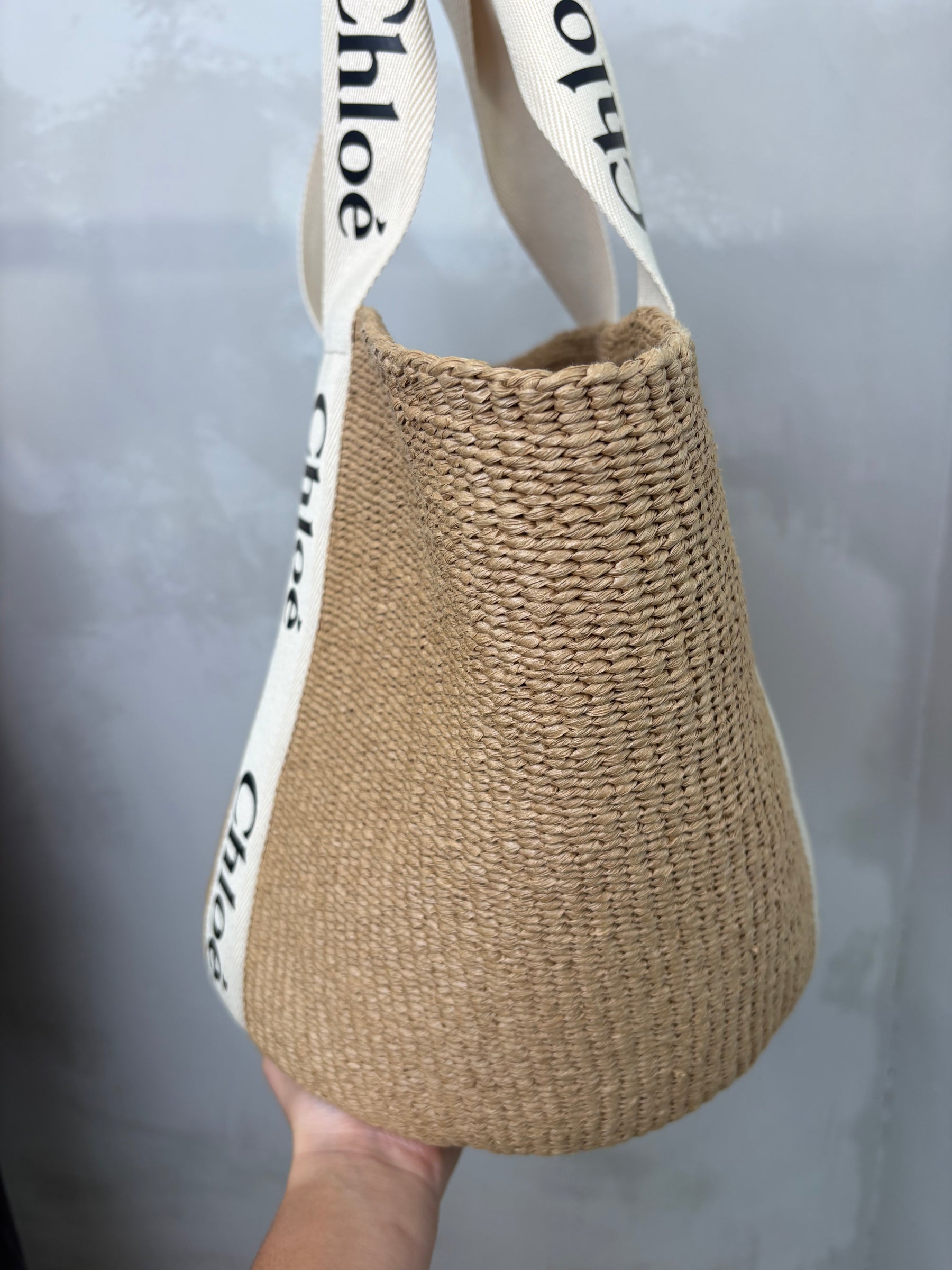 Chloé x Mifuko Woody Large raffia tote