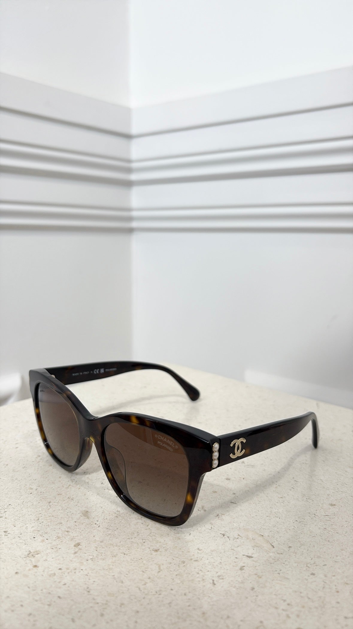 Chanel Tortoiseshell Logo Wayfarer Sunglasses