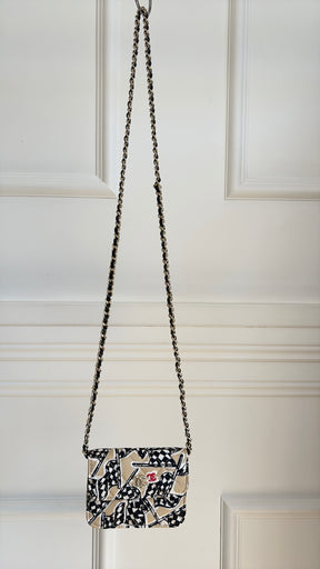 Chanel Black and Beige Flag Print Mini Bag