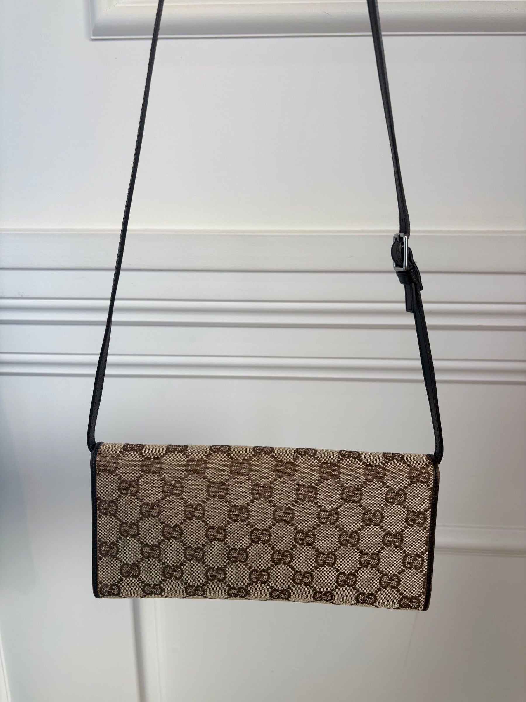 Gucci Monogram  Bamboo Bar Clutch