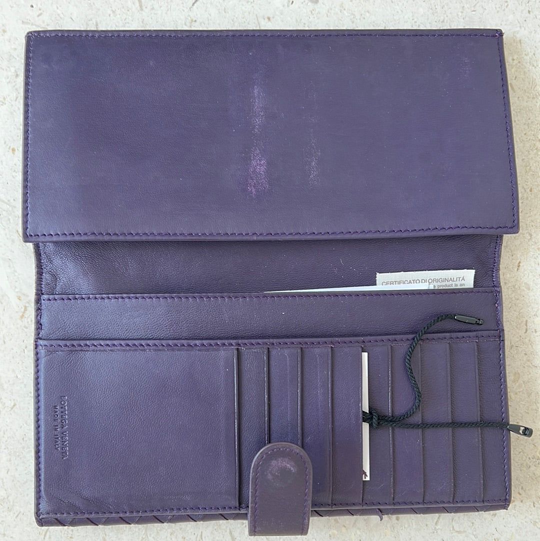 Bottega Veneta Purple Woven Wallet