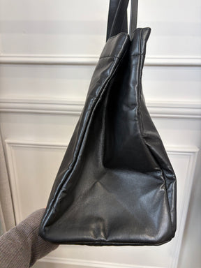 Anine Bing Black Leather Logo Tote