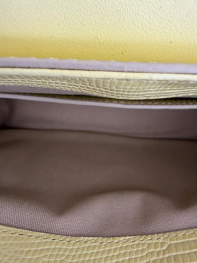 Oroton Yellow Lizard Embossed Crossbody Bag
