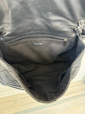 Chanel Black Leather Expandable Flap Bag
