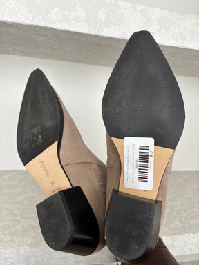 Aeyde Taupe Suede Pointed Ankle Boots, 37