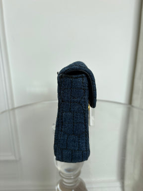 Miu Miu Croc-Embossed Denim Clutch