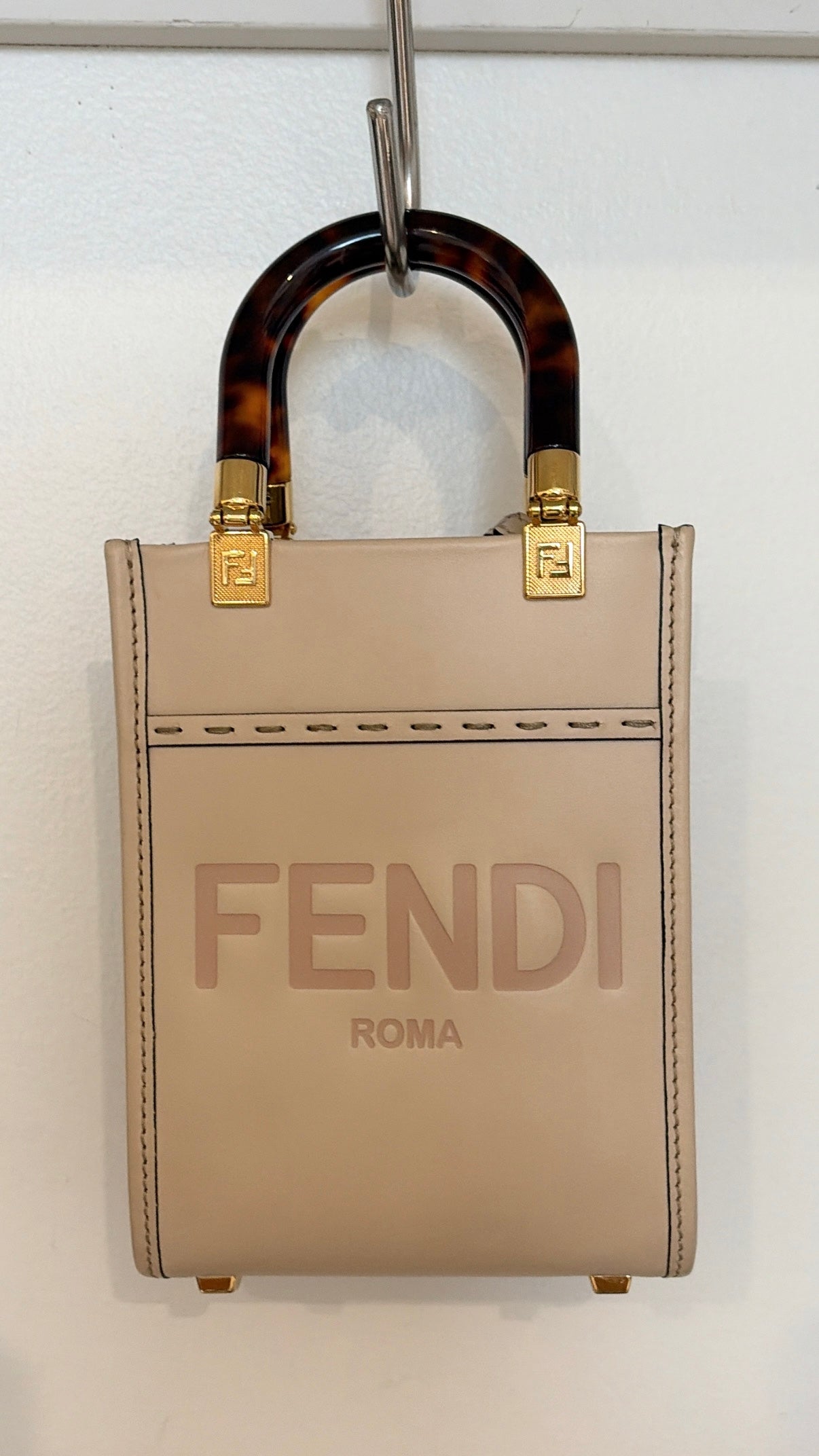 Fendi Pale Pink Leather Mini Sunshine Tote