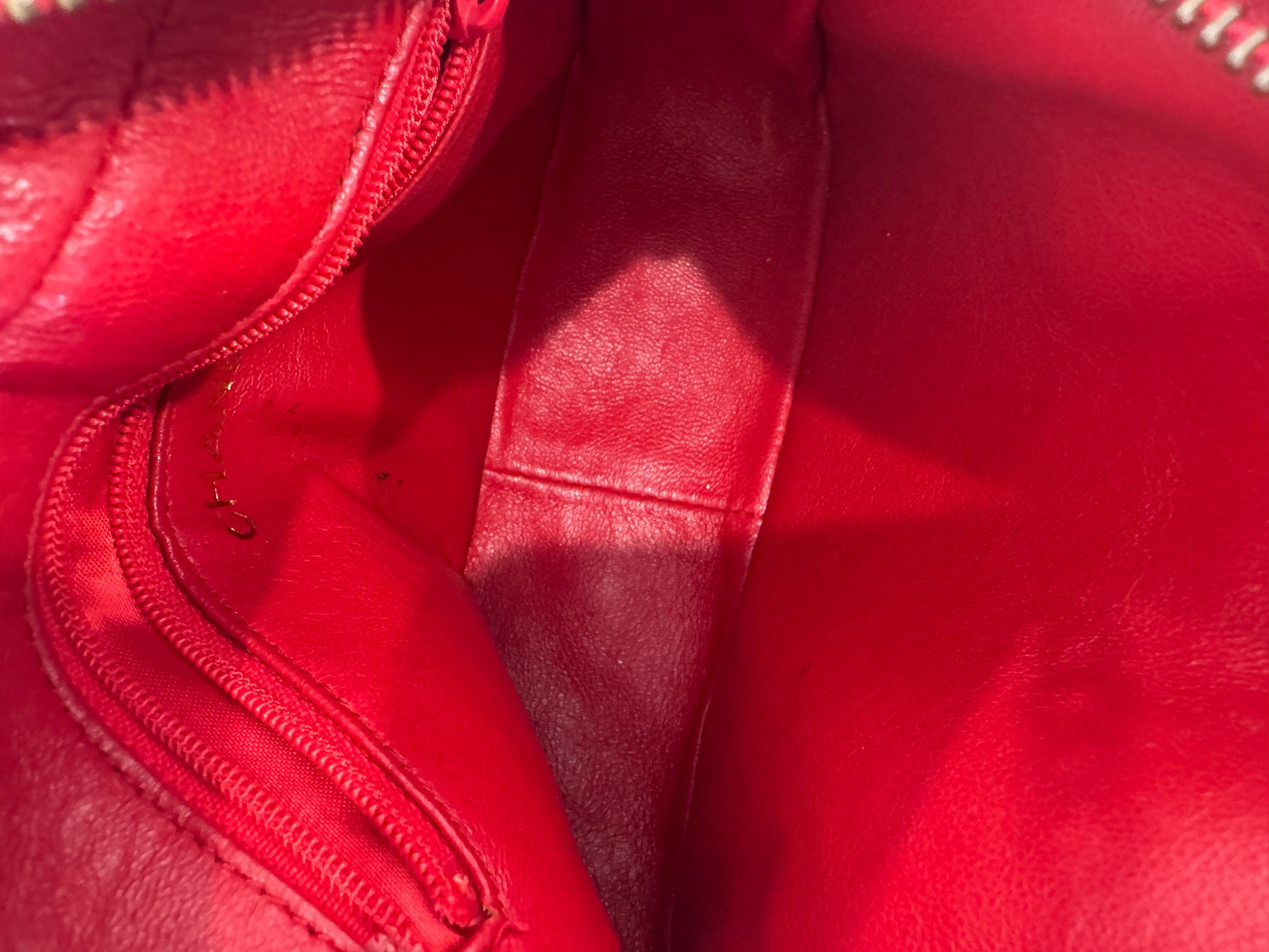 Chanel Red Leather Turn Lock Logo Tassel Camera Bag