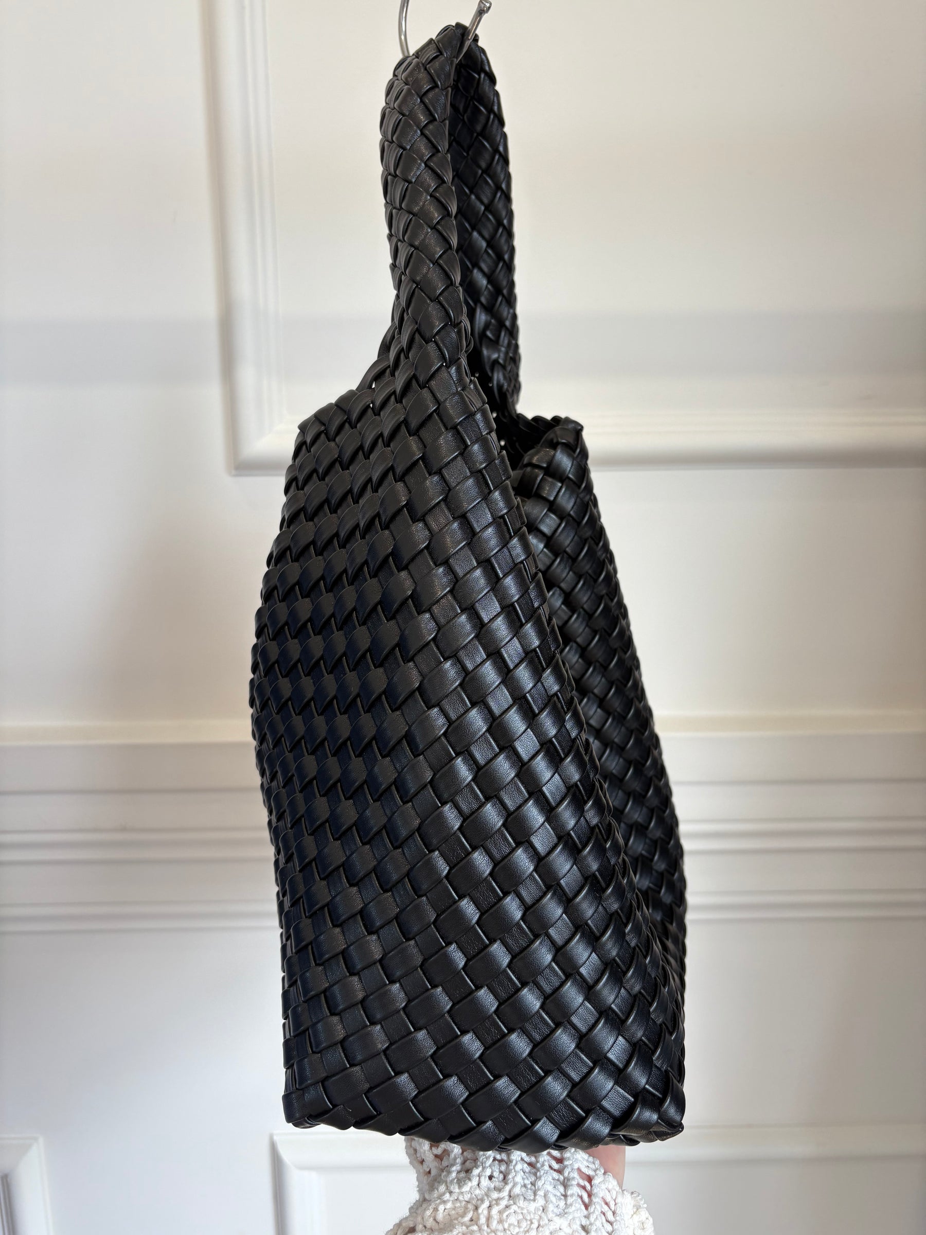 Rylan Black Woven Shoulder Bag