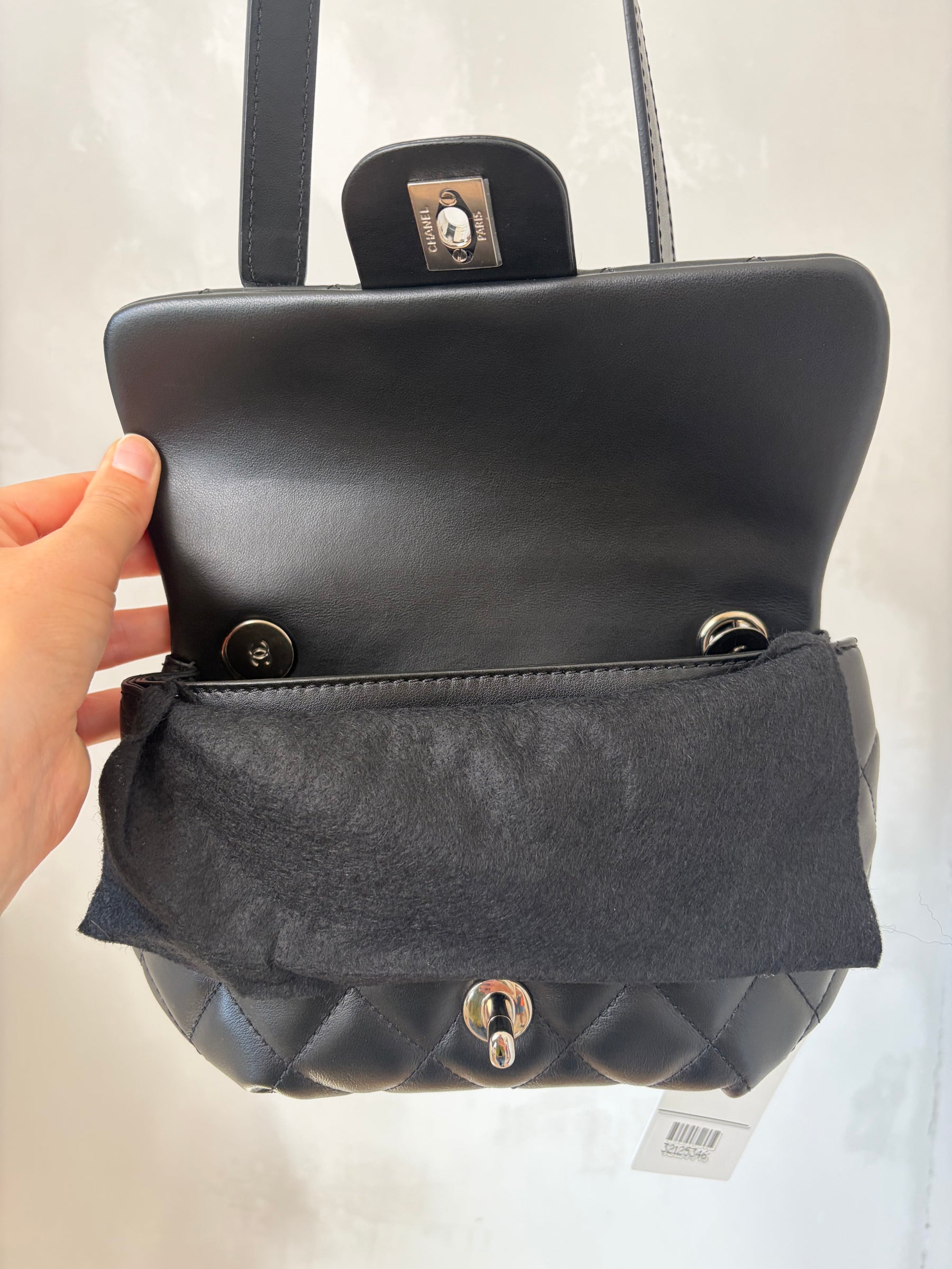 Chanel Uniform Black Leather Belt Bag