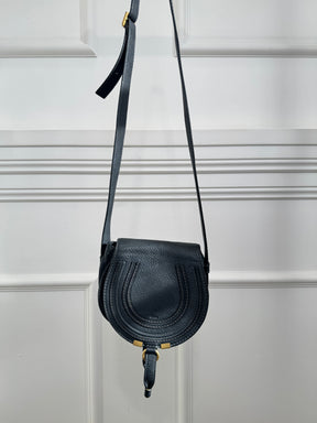 Chloé Black Grained Leather Marcie Bag Small