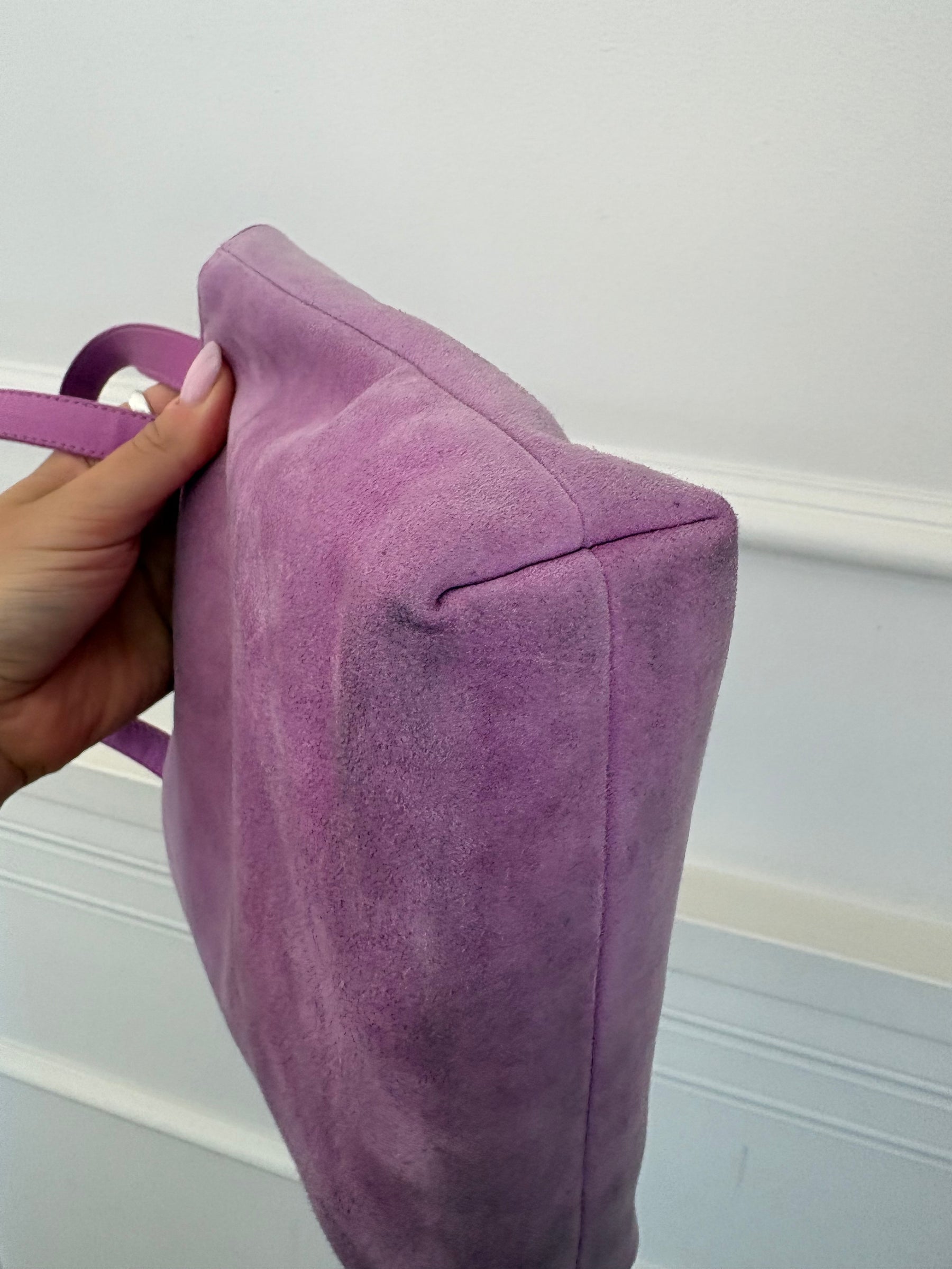 Prada Purple Suede and Silk Mini Tote,