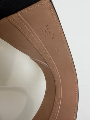 Alaia Black Leather Waist Belt, 75