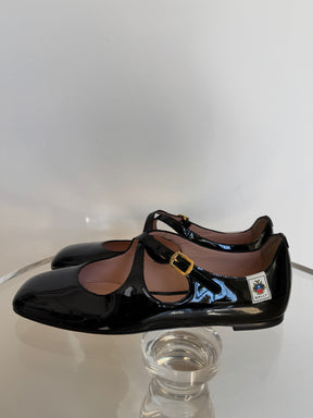 Bally Black Patent Leather Ballet Mary Jane, 38