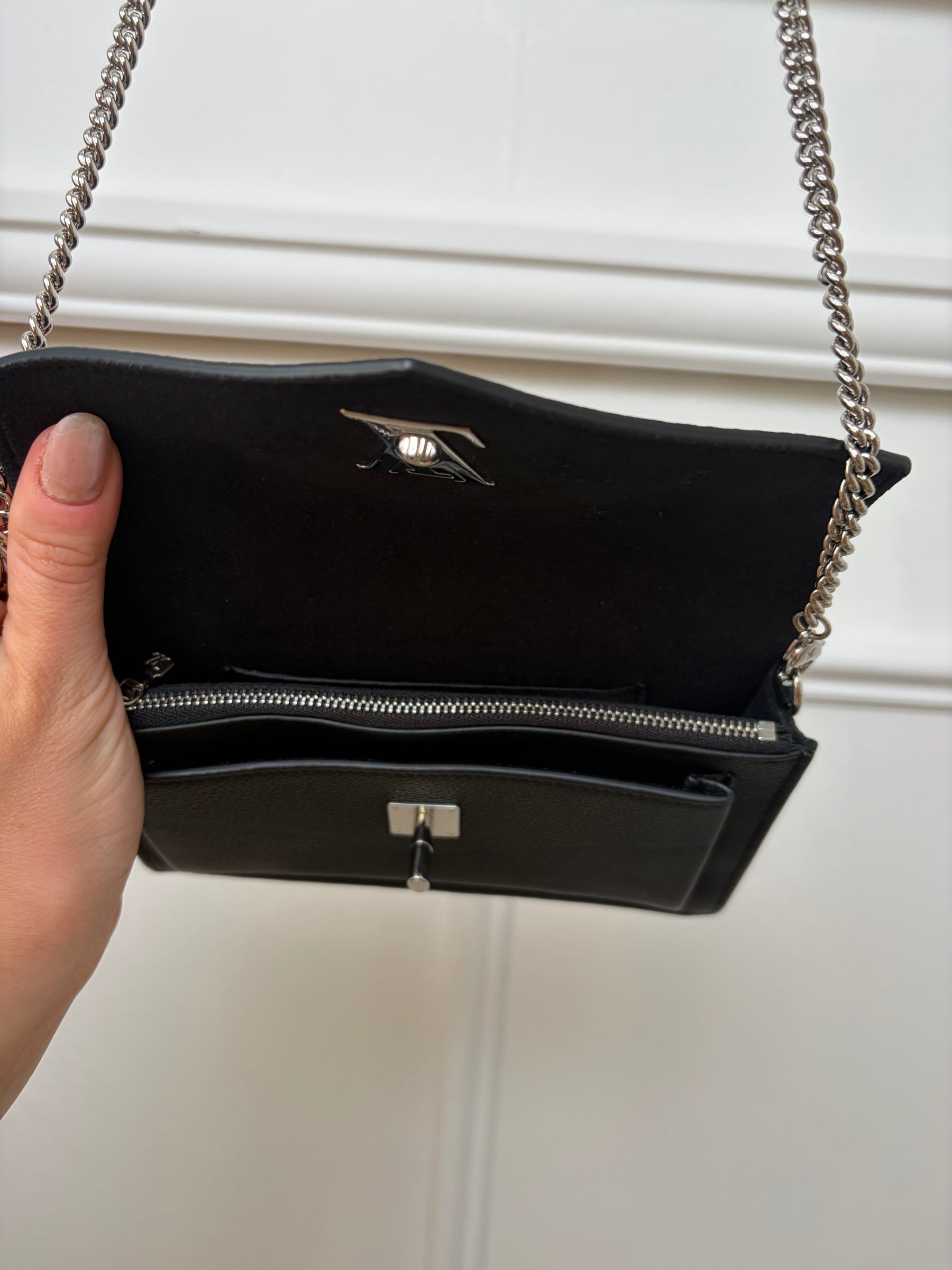 Louis Vuitton Mylockme Chain Pochette Black Silver