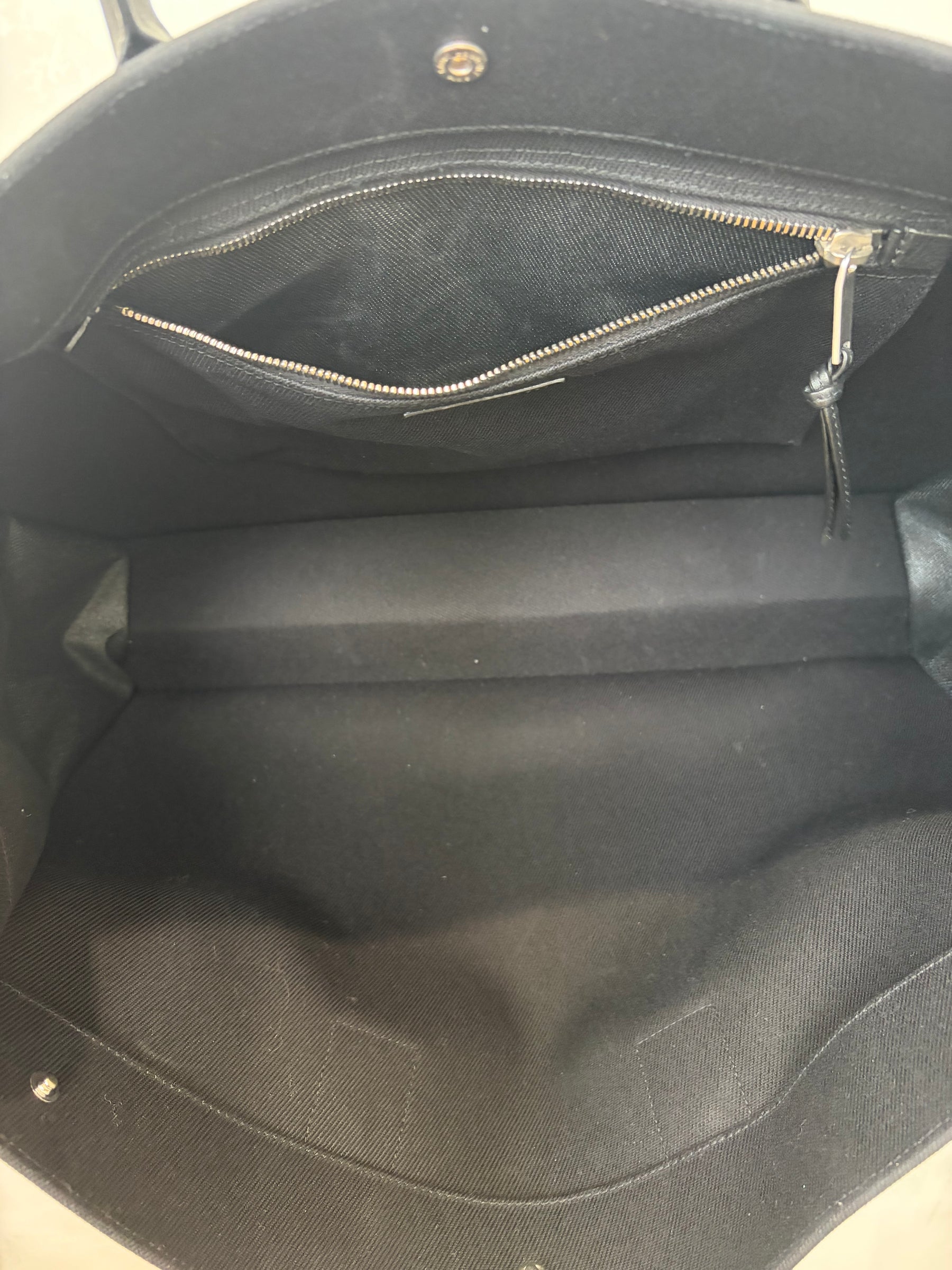 Saint Laurent Black Canvas Rive Gauche Tote
