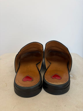 Gucci Embroidered Princetown Mules Black And Pink, 38.5