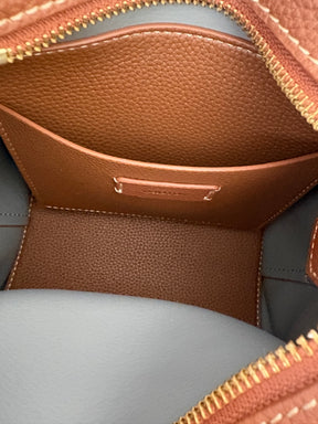 Oroton Tan Leather Bucket Bag