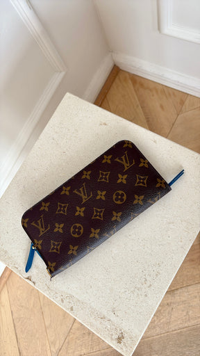 Louis Vuitton Monogram Fold Over Wallet Blue Interior