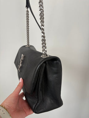 Saint Laurent Medium Monogram Grained Leather West Holywood Bag