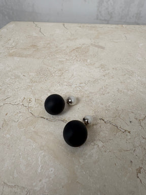 Dior Matte Black and Pearl Triables Earrings