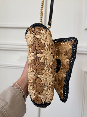 Gucci GG Marmont Raffia Shoulder Bag