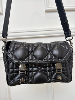 Dior Black Cannage Leather Diorcamp Messenger Bag