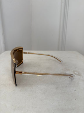 Chanel Gold Shield Mirror Sunglasses
