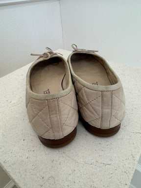 Chanel Beige and Tan Quilted Ballet Flats, 37