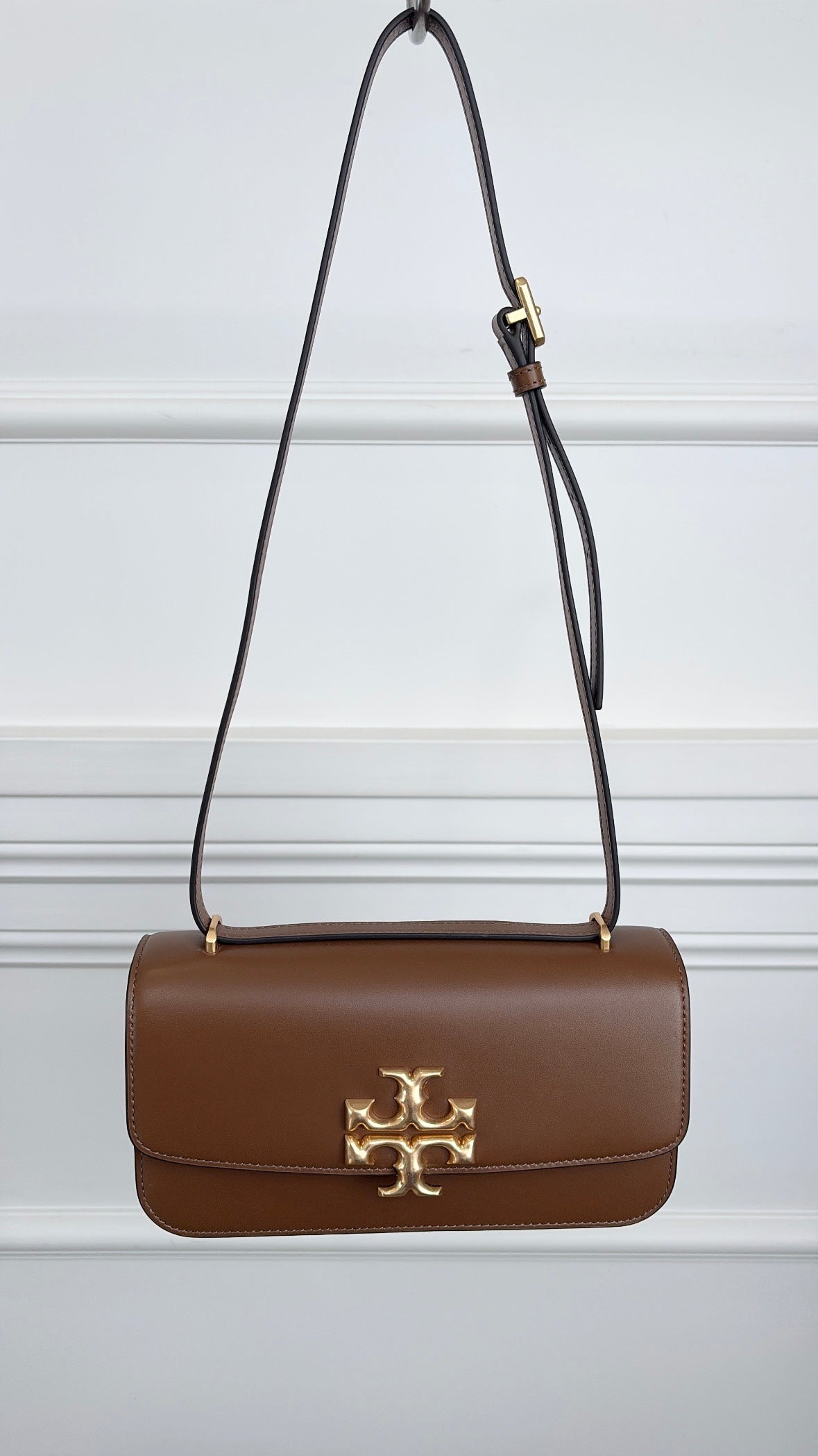 Tory Burch Tan Leather Logo Shoulder Bag