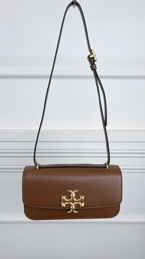 Tory Burch Tan Leather Logo Shoulder Bag