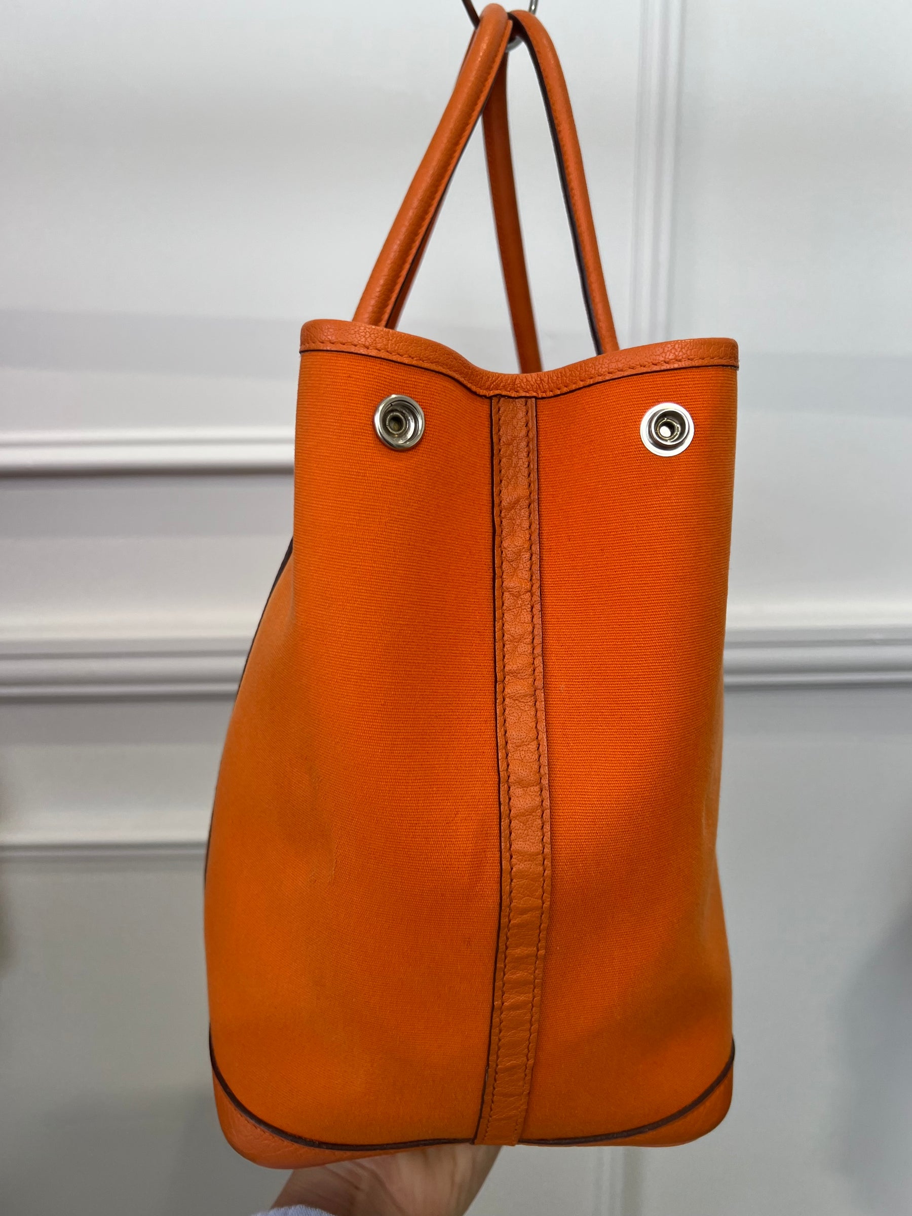 Hermès Garden Party 36 in Orange Canvas and Leather