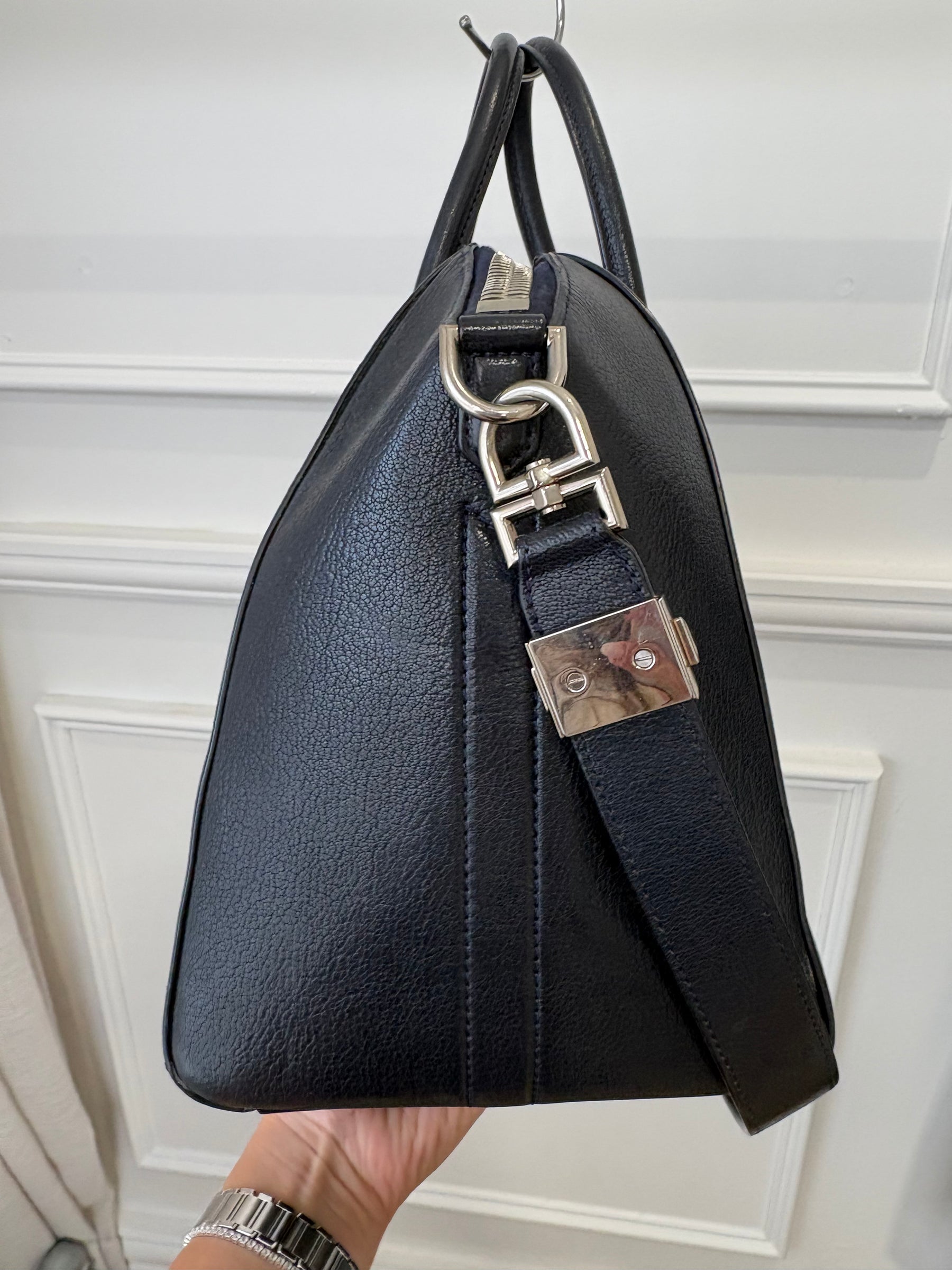 Givenchy Navy Leather Medium Antigona Bag
