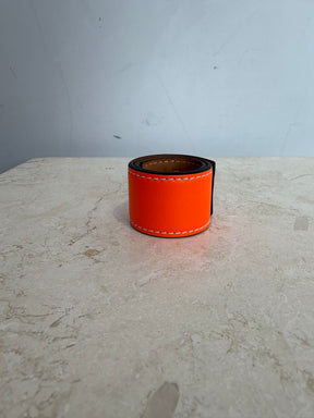 Loewe Anagram Snap Leather Bracelet Fluro Orange, OS