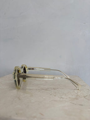 Kuboraum Yellow Acetate Round Sunglasses