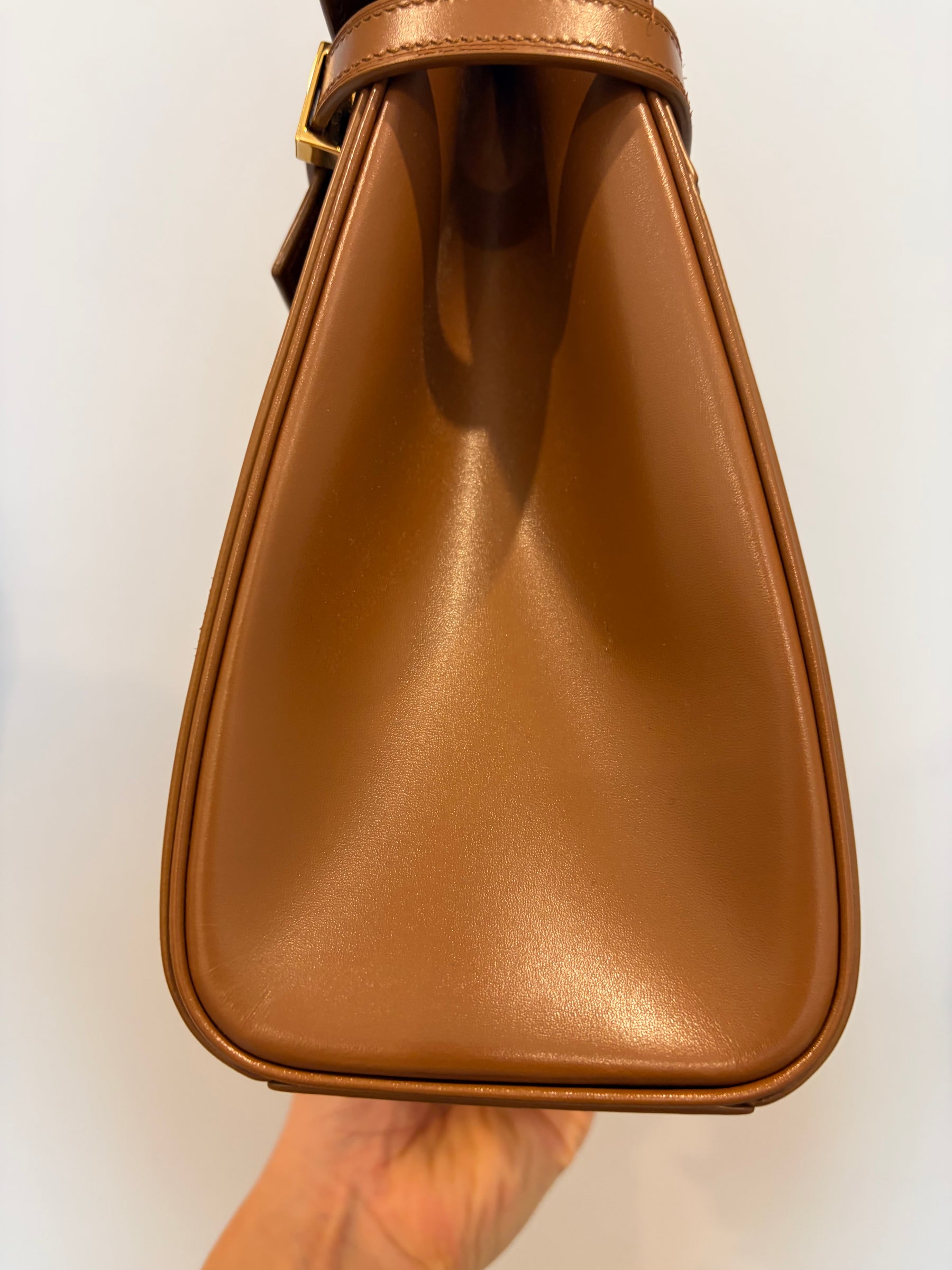 Saint Laurent Tan Leather Manhattan Top Handle Bag