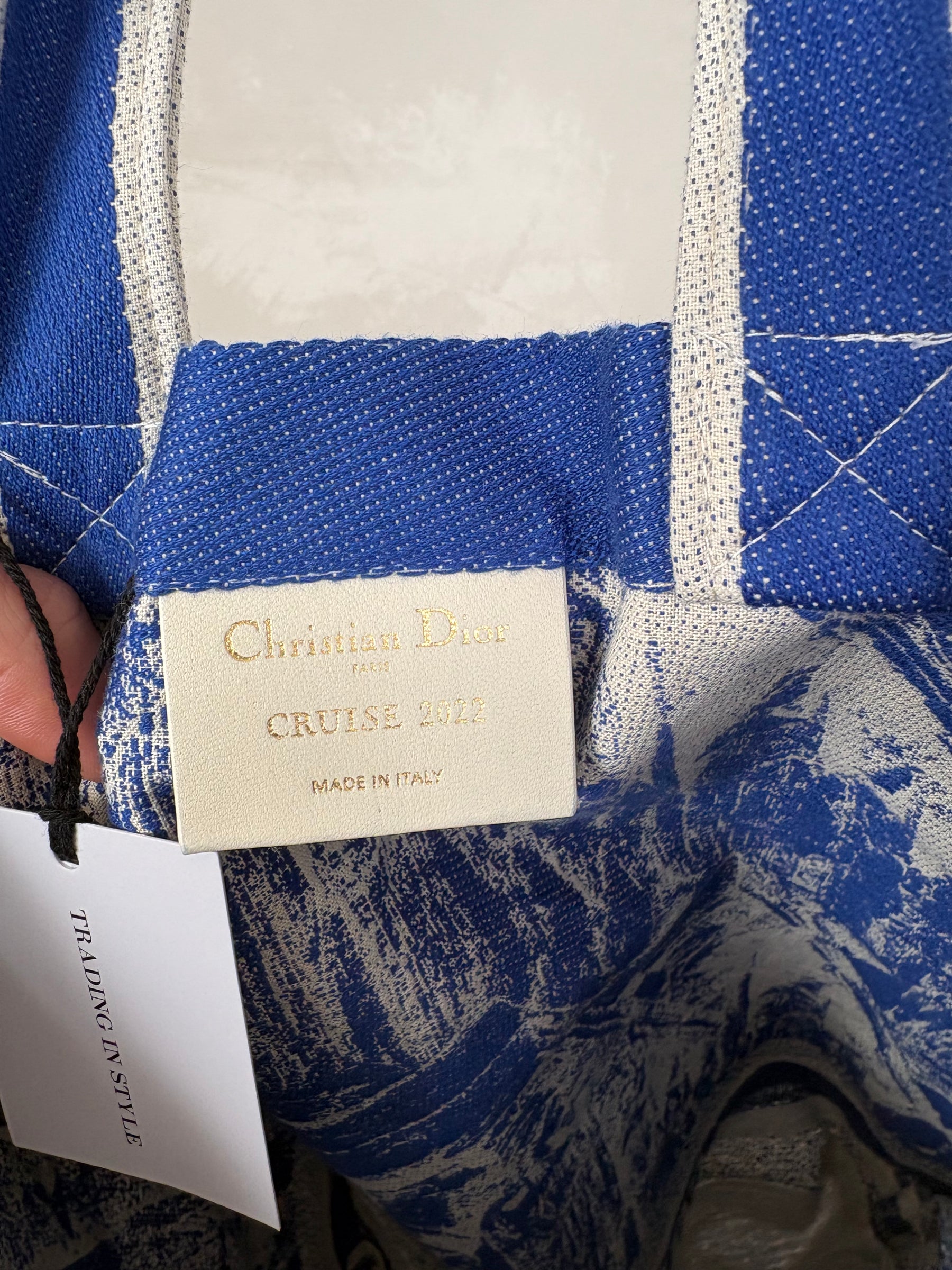 Dior Blue and Cream 'Cruise 2022' Tote