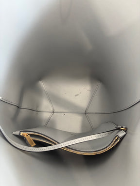 Oroton Grey Leather Bucket Bag with Internal Pouch