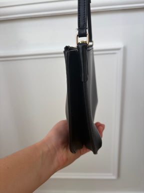 A.P.C. Black Leather Double Zip Cross Body Bag