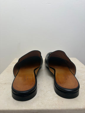 Gucci Horsebit Slides In Black Leather, 36.5