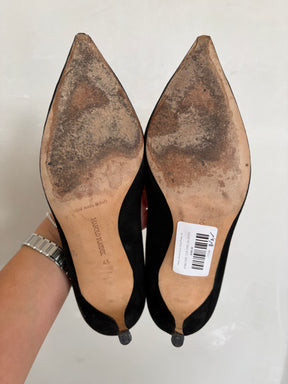 Manolo Blahnik Black Suede Pumps, 41