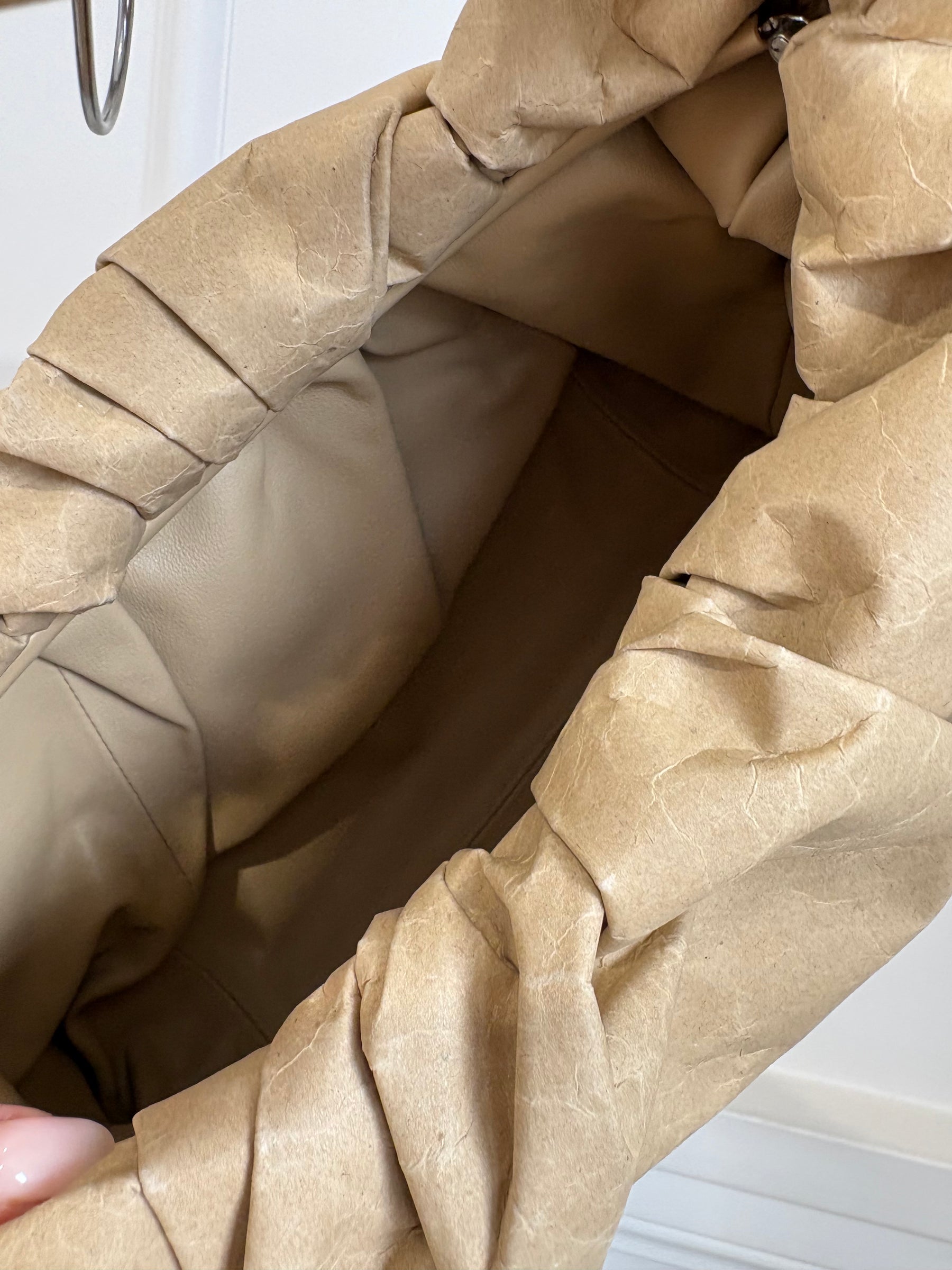 Bottega Veneta Beige Kraft Shoulder Pouch