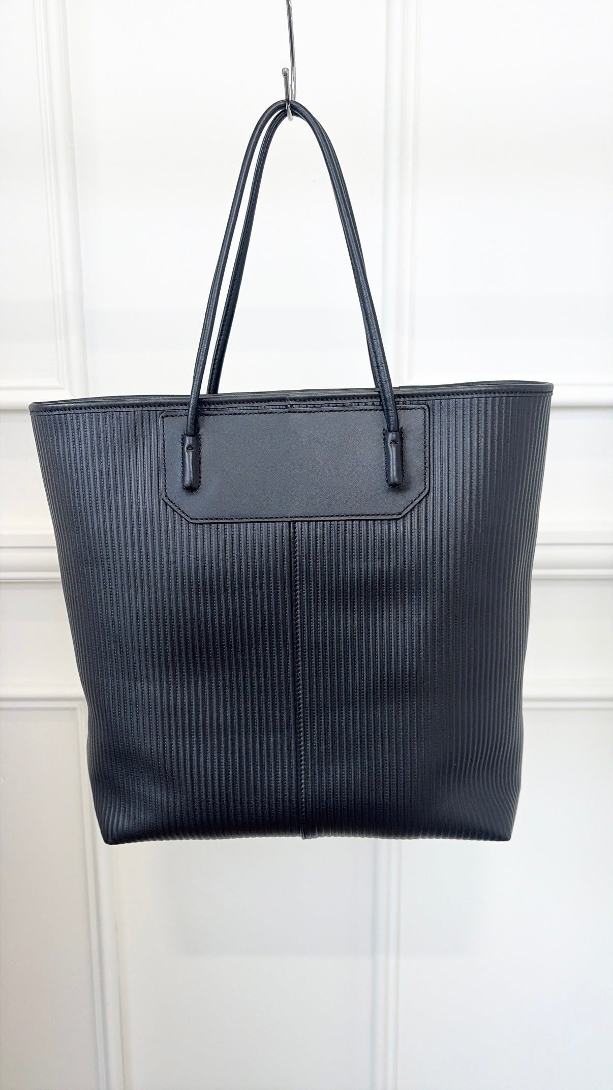Alexander Wang Black Corrigated Leather Tote