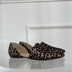 Jimmy Choo Leopard Print Open Flats, 40.5